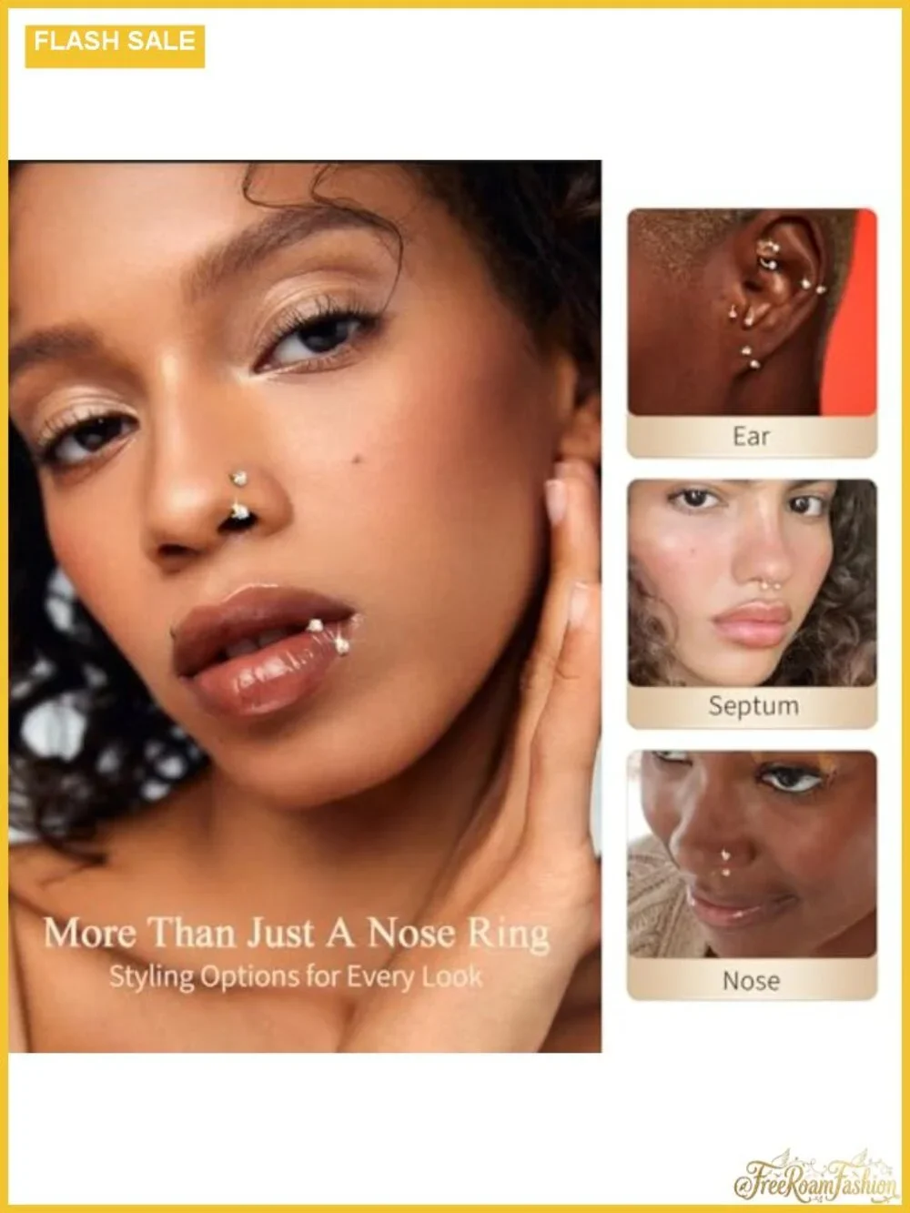 Surgical Steel Horseshoe Nose Ring 20g 18g Opal CZ Double Gem Septum Cartilage